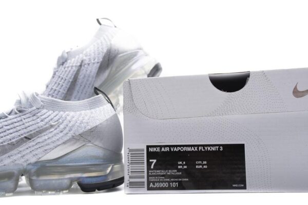 Nike Air Vapormax Flyknit 3 White Reflect Silver AJ6900-101 - Image 4